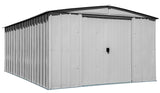 Arrow Classic Galvanized Steel Storage Shed, Flute Grey, 10-ft x 14-ft