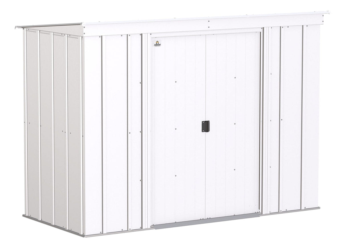 Arrow Classic Galvanized Steel Storage Shed, Flute Grey, 8-ft x 4-ft