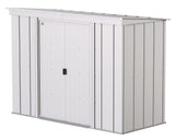 Arrow Classic Galvanized Steel Storage Shed, Flute Grey, 8-ft x 4-ft