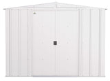 Arrow Classic Galvanized Steel Storage Shed, Flute Grey, 8-ft x 8-ft