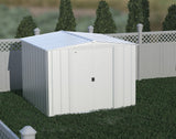 Arrow Classic Galvanized Steel Storage Shed, Flute Grey, 8-ft x 8-ft