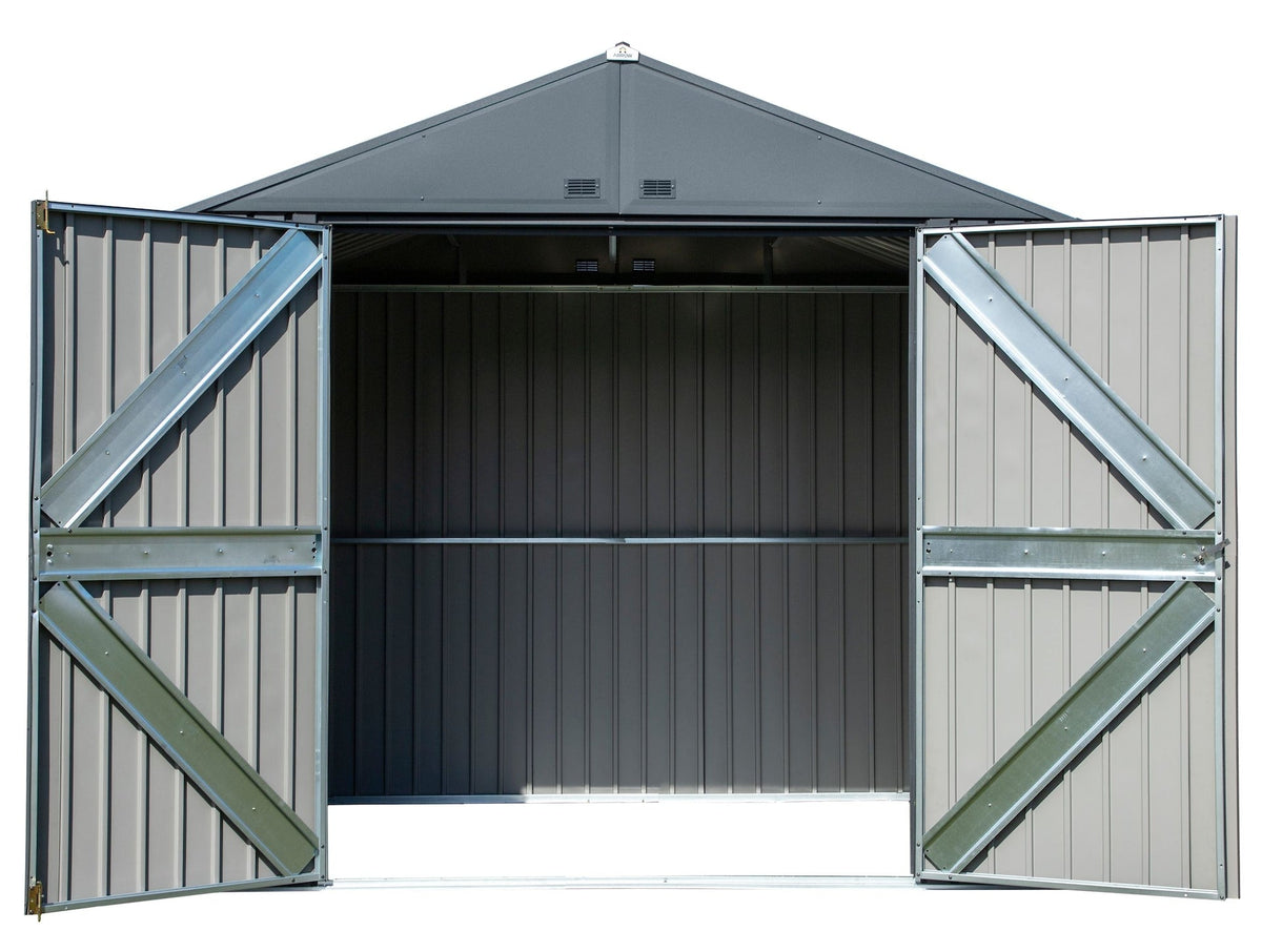 Arrow Elite Steel Storage Shed, Anthracite, 8-ft x 6-ft