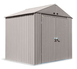 Arrow Elite Steel Storage Shed with Pent Roof, Cool Grey, 8-ft x 6-ft