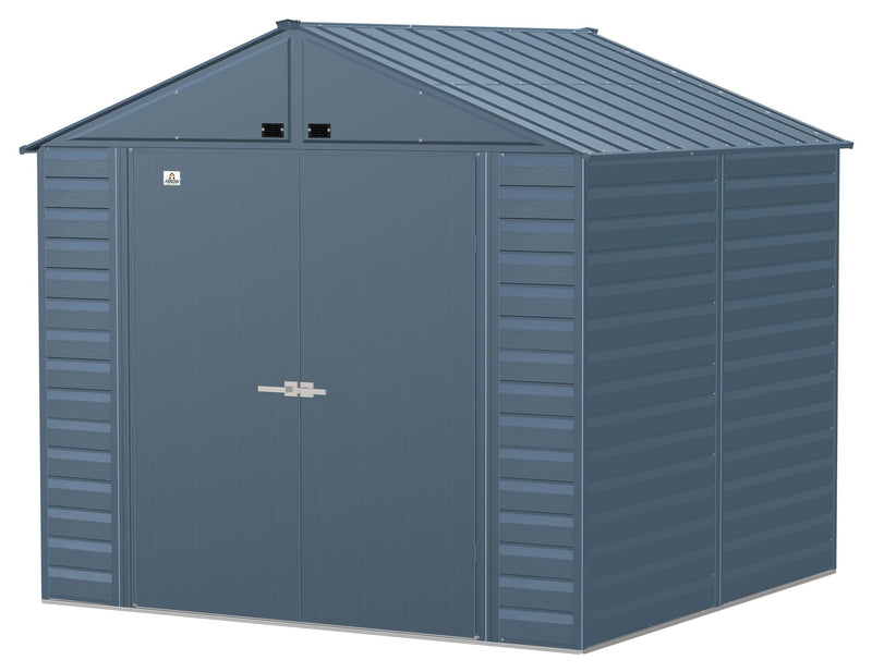 Select Galvanized Steel Storage Shed, Blue Grey, 8-ft x 8-ft E6546