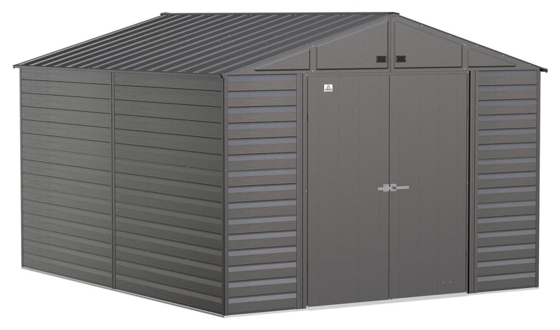 Select Galvanized Steel Storage Shed, Charcoal, 10-ft x 12-ft L6266