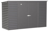 Arrow Select Galvanized Steel Storage Shed, Charcoal, 10-ft x 4-ft