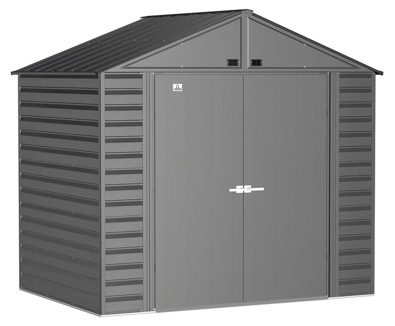 Select Galvanized Steel Storage Shed, Charcoal, 8-ft x 6-ft I6091
