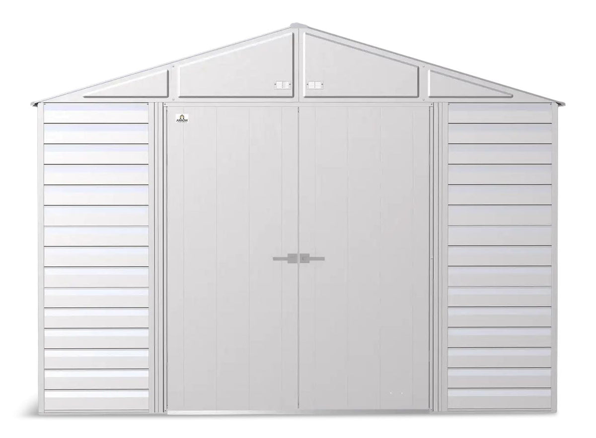 Arrow Select Galvanized Steel Storage Shed, Flute Grey, 10-ft x 8-ft