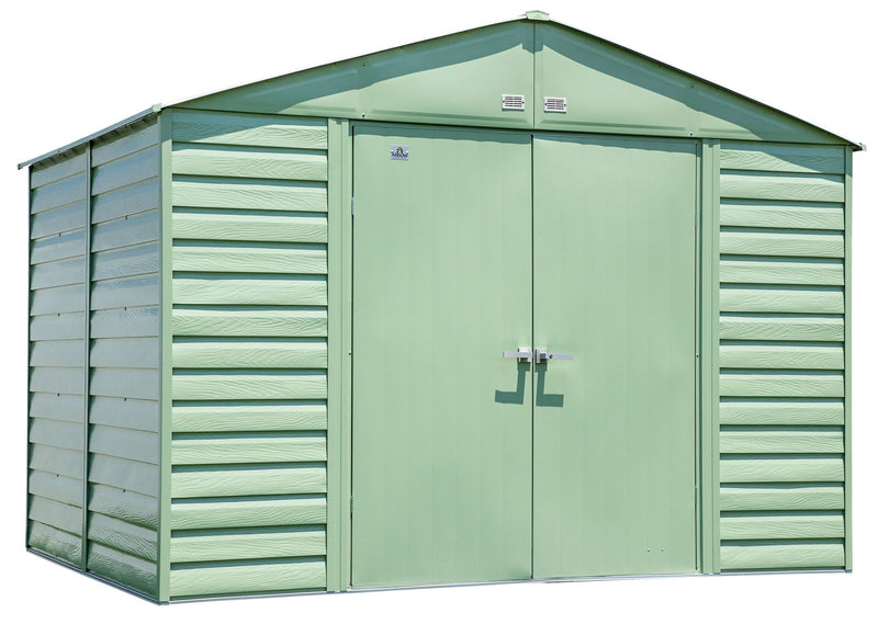 Select Galvanized Steel Storage Shed, Sage Green, 10-ft x 8-ft T5117