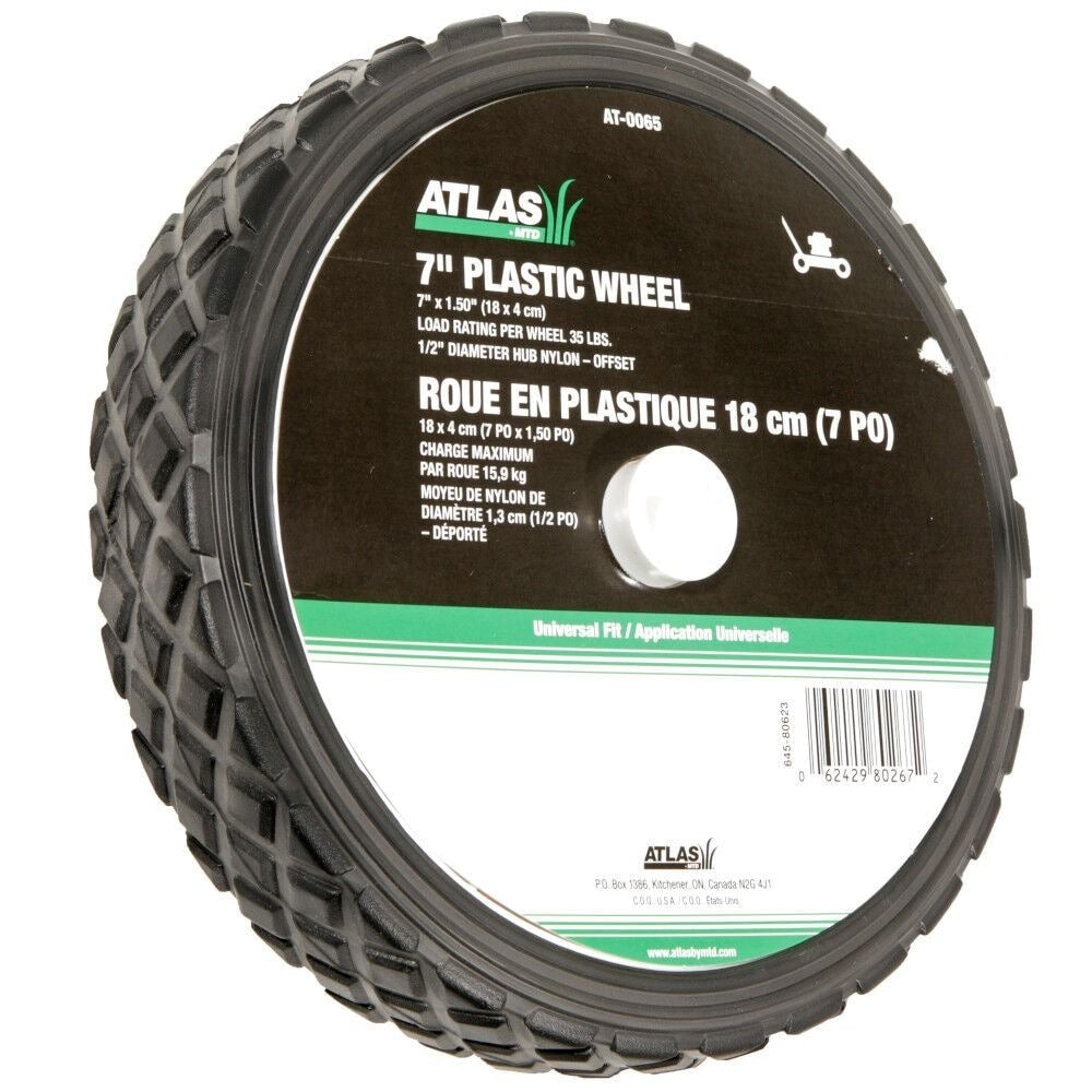 Atlas Lawn Mower Replacement Wheel, Wide Tread 7-in x 1.5-in