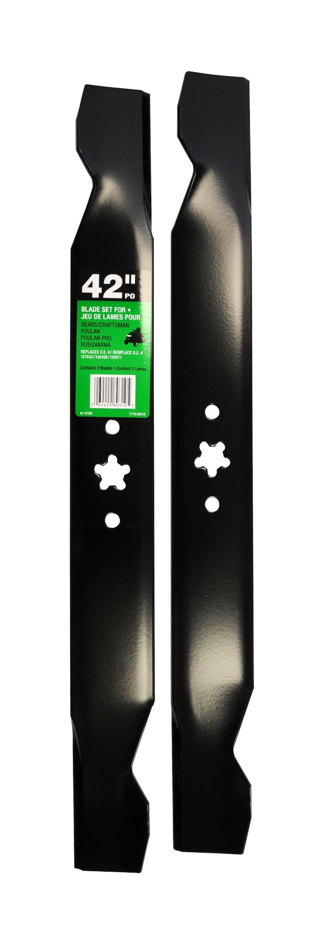 Atlas Lawn Tractor Two Replacement Blade Set, 42-in, Black
