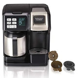 FlexBrew Thermal Coffee Maker, Single Serve & Full Pot, Compatible with K-Cup Pods or Grounds, Programmable, Black and Stainless (49966)
