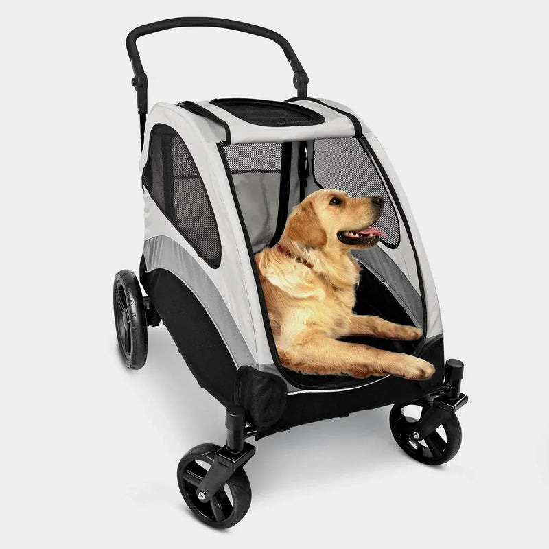 Foldable Pet Stroller for Large or 2 Dogs Cats Jogger Wagon with 4 Wheels P9952