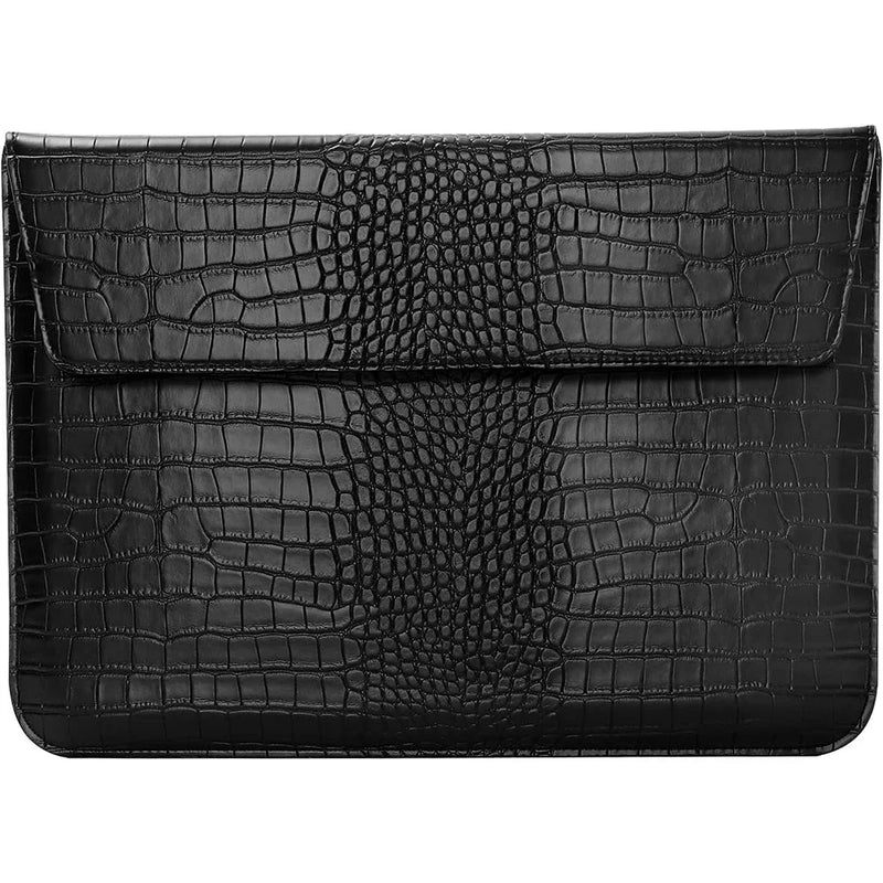 Black Faux Crocodile Laptop Sleeve Case Y8100