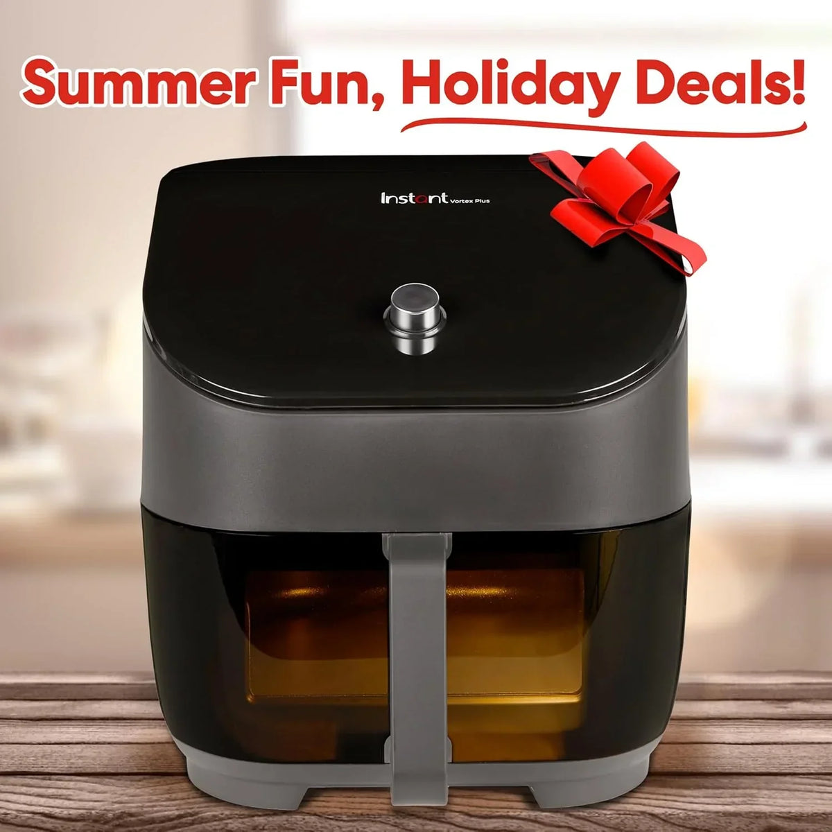 Instant Vortex Plus 6QT ClearCook Air Fryer, Clear Windows, Custom Program Options, 6-in-1 Functions, Crisps, Broils, Roasts, Dehydrates, Bakes, Reheats, from the Makers of, Black