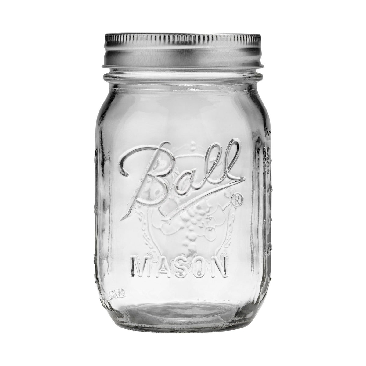 Ball Regular Mouth Pint Glass Mason Jar, 16-oz/473-mL, 8-pk