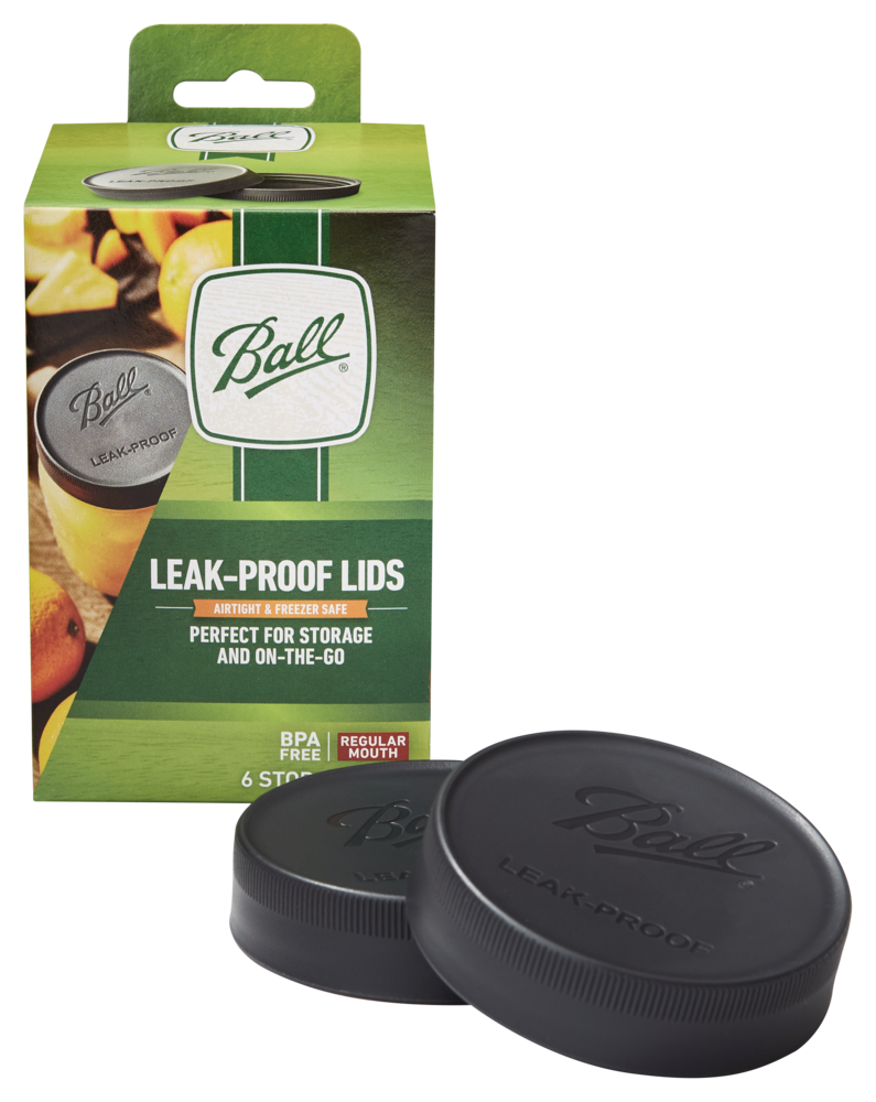 Regular Mouth Plastic Leakproof Storage Lids for Mason Jars, 6-pk E7238