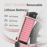 24 Inch Cruiser Electric Bike, E-Bike for Adults, Ebike with 36V 10.4AH Removable Battery, Step Through Ebike for Women Men,City Electric...