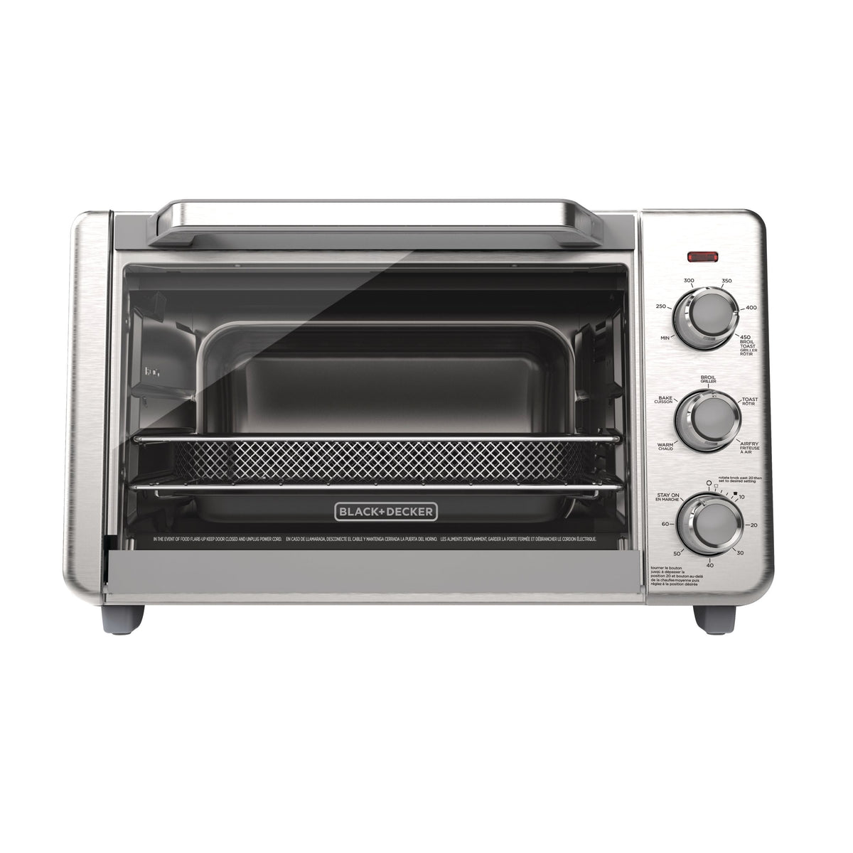 Crisp 'N bake 6-Slice Air Fryer Toaster Oven, Stainless Steel, 5 Cooking Functions