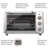 Crisp 'N bake 6-Slice Air Fryer Toaster Oven, Stainless Steel, 5 Cooking Functions