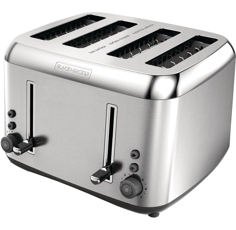 Toaster Kitchen Tools Extra Wide with 7 Settings, Stainless Steel, 4-Slices D2340