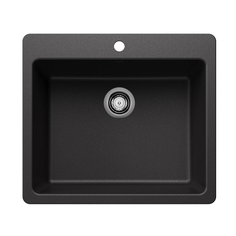 Liven 25-in Single Bowl Dual Mount Kitchen Sink, Anthracite C5278