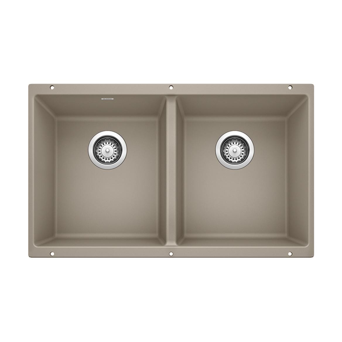 Precis 29-in 50/50 Double Bowl Undermount Kitchen Sink, Truffle