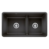 Precis 33-in 60/40 Reversible Double Bowl Undermount Kitchen Sink with Low Divide, Anthracite