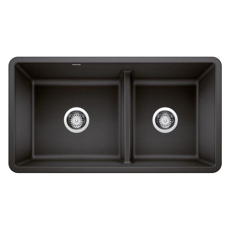 Precis 33-in 60/40 Reversible Double Bowl Undermount Kitchen Sink with Low Divide, Anthracite E775