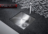 Quatrus R0 17-in Stainless Steel Undermount Bar Sink
