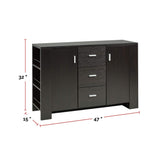Ashton Freestanding Dining Buffet/Server with Storage, Dark Cherry
