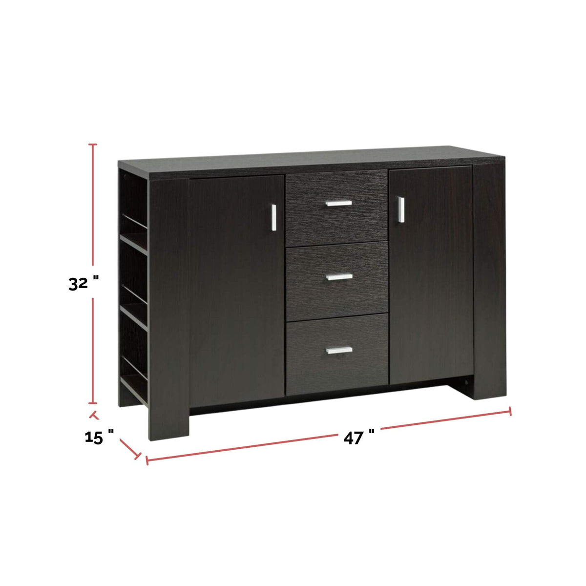 Ashton Freestanding Dining Buffet/Server with Storage, Dark Cherry