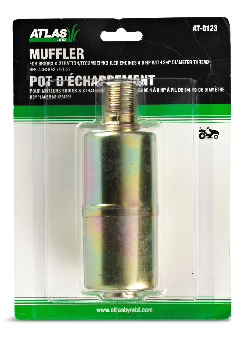 Lawn Mower 4-8 HP Engine Muffler, For Engines with 3/4" Thread W1844