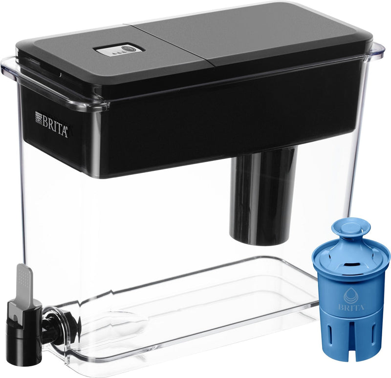 UltraMax Water Filter Pitcher/Dispenser with LongLast Filters, BPA Free, 27 Cup, Black H6045