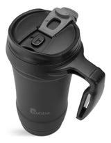 Hero Stainless Steel Insulated Travel Mug with Handle, Rubberized Licorice, 18 oz