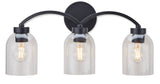 Canvas Bentbrook 3-Light Vanity with Glass Shade, Black