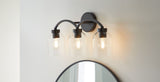 Canvas Bentbrook 3-Light Vanity with Glass Shade, Black