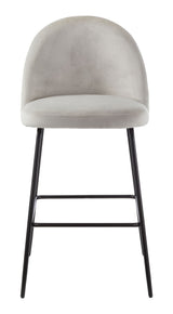 Canvas Koen Bar Elegant Counter Stool with Footrest, Grey