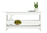 Canvas Kya Wooden Entryway Bench with Storage Rack, White