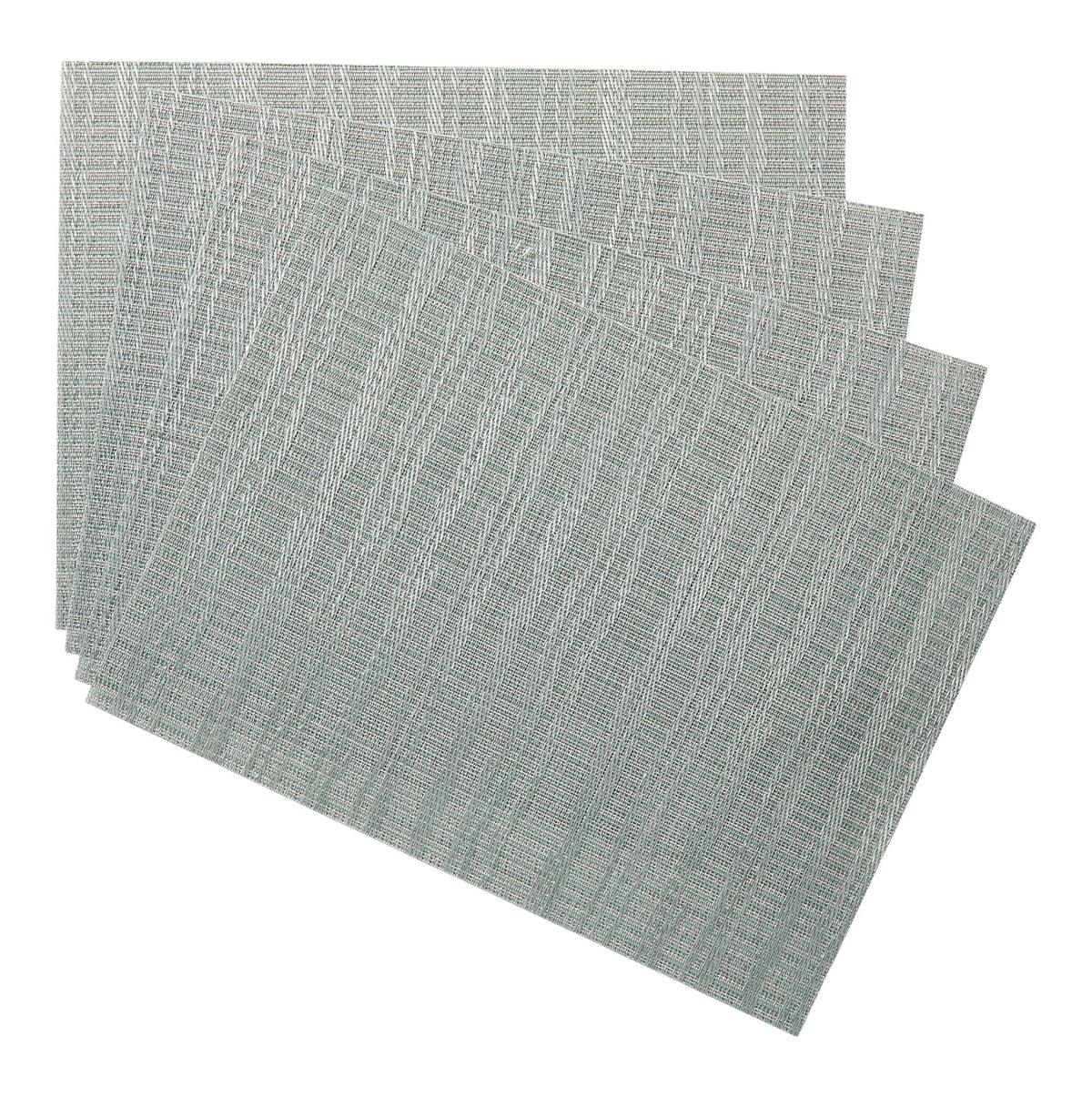 CANVAS Lurex Rectangle Textilene Woven Placemat, Sage, 13-in x 18-in, 4-pk