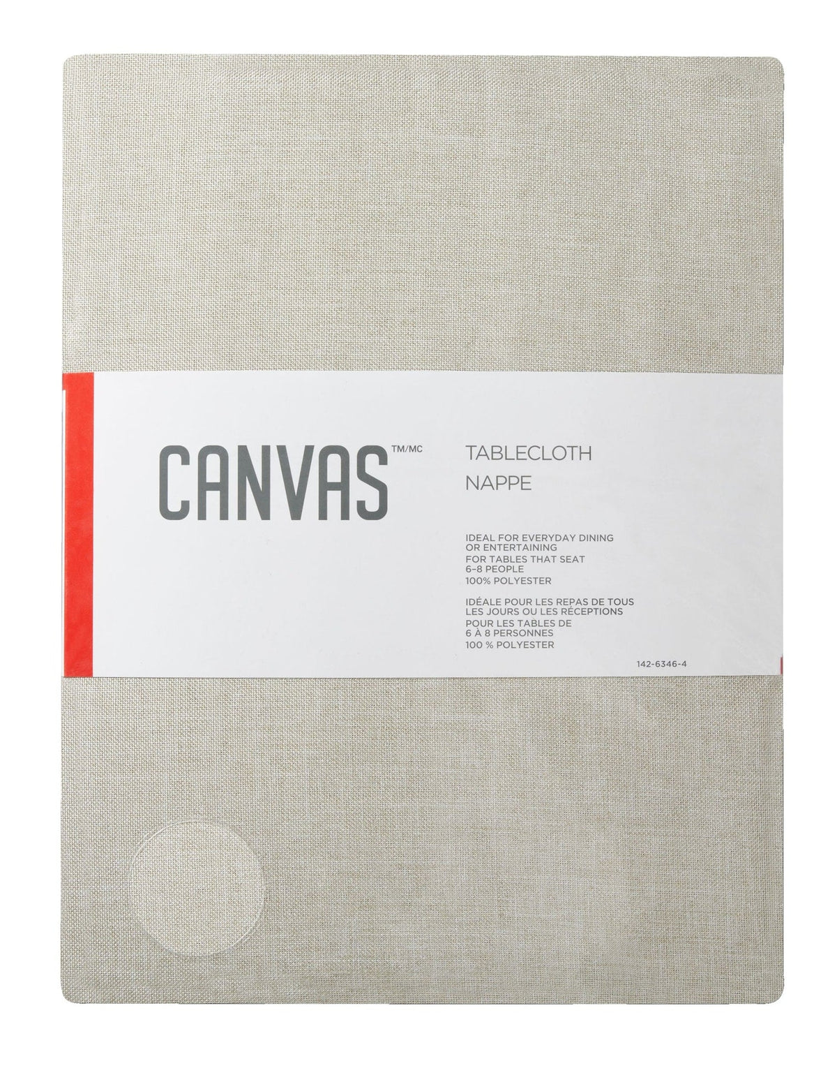CANVAS Oatmeal Table Cloth, 60 x 84-in