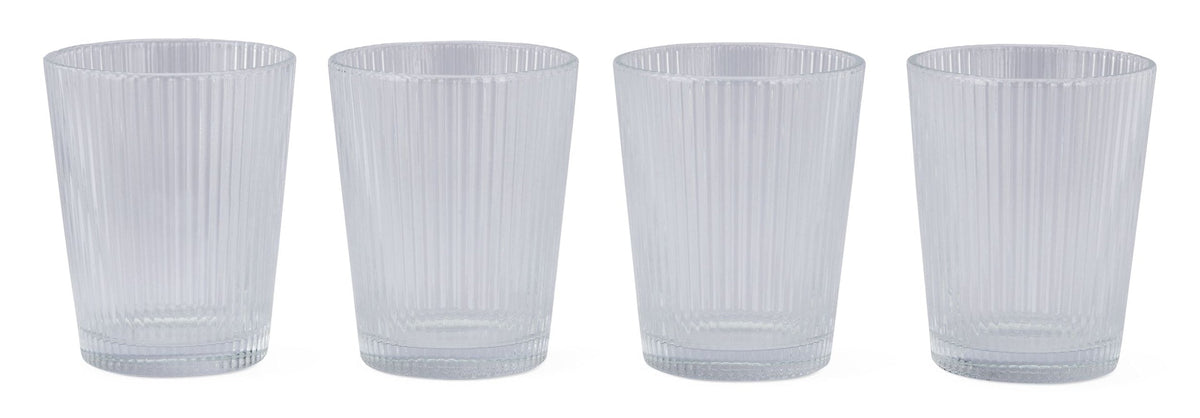 CANVAS Ribbed DOF Dinner Glass Set, Lead-free, 4-pc