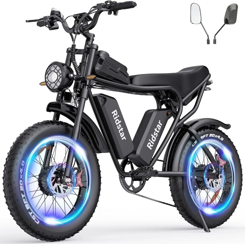 Electric Bike Q20, 2000W, 52V, 30-180 Miles All-Terrain Fat Tire E-Bike for Adults F6150