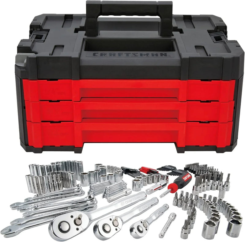 262-Piece Mechanic Tool Set, Master Socket Set with 3-Drawer VERSASTACK Tool Box, SAE/Metric Set (CMMT45309) K6372