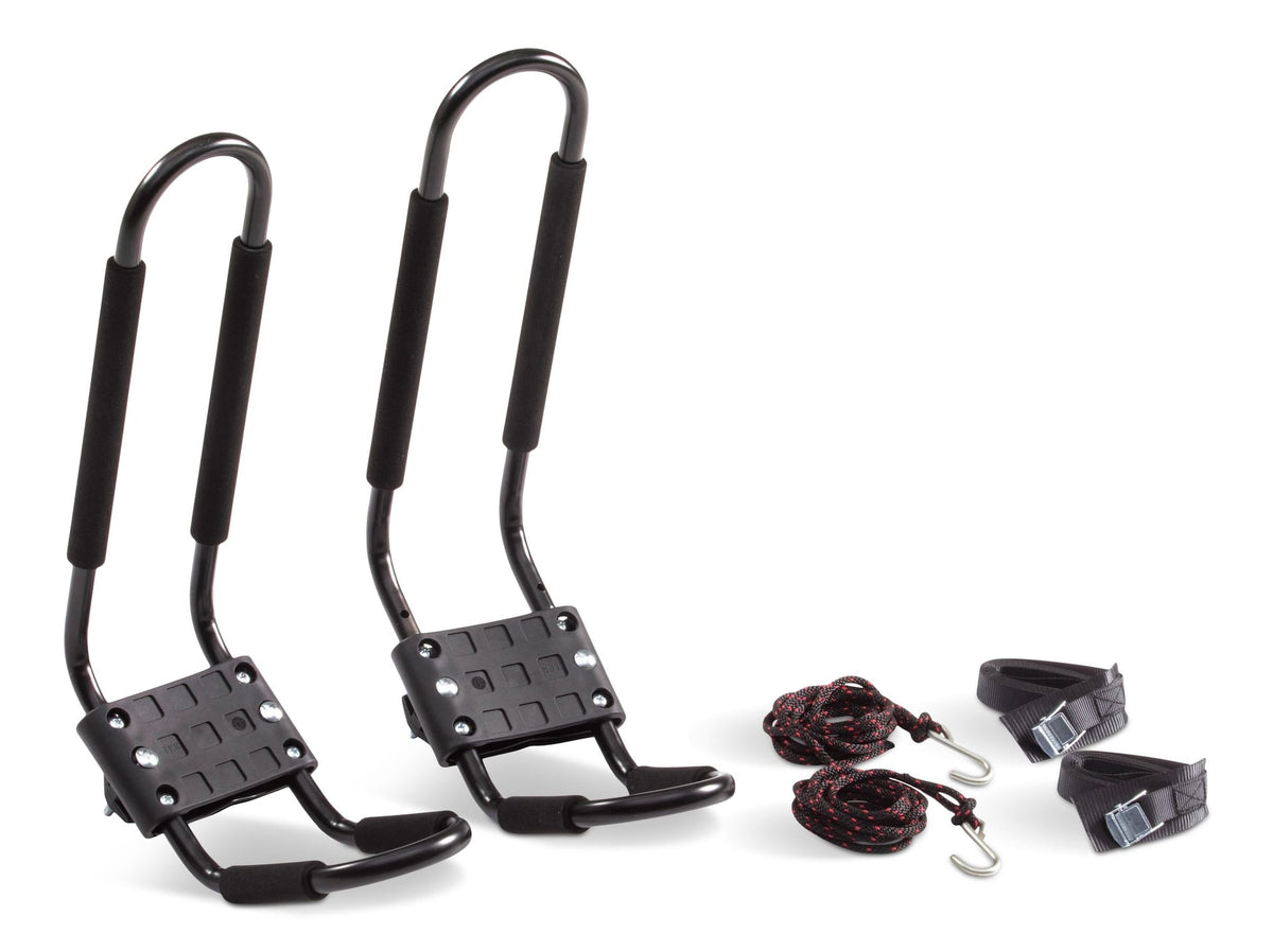 Certified Universal J-Rack Rooftop Mount Kayak Carrier, 2 Kayak Storage Capacity, Black