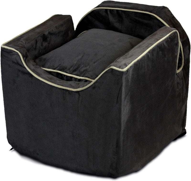 Dog Car Seat: Lookout I Dog Booster Car Seat for Dogs Small 5-15 lbs, Size: Small, Fabric: Black Diamond, Pet Car Seat to Alleviate Car Sickness for Dogs, Removable Machine Washable Cover K2693