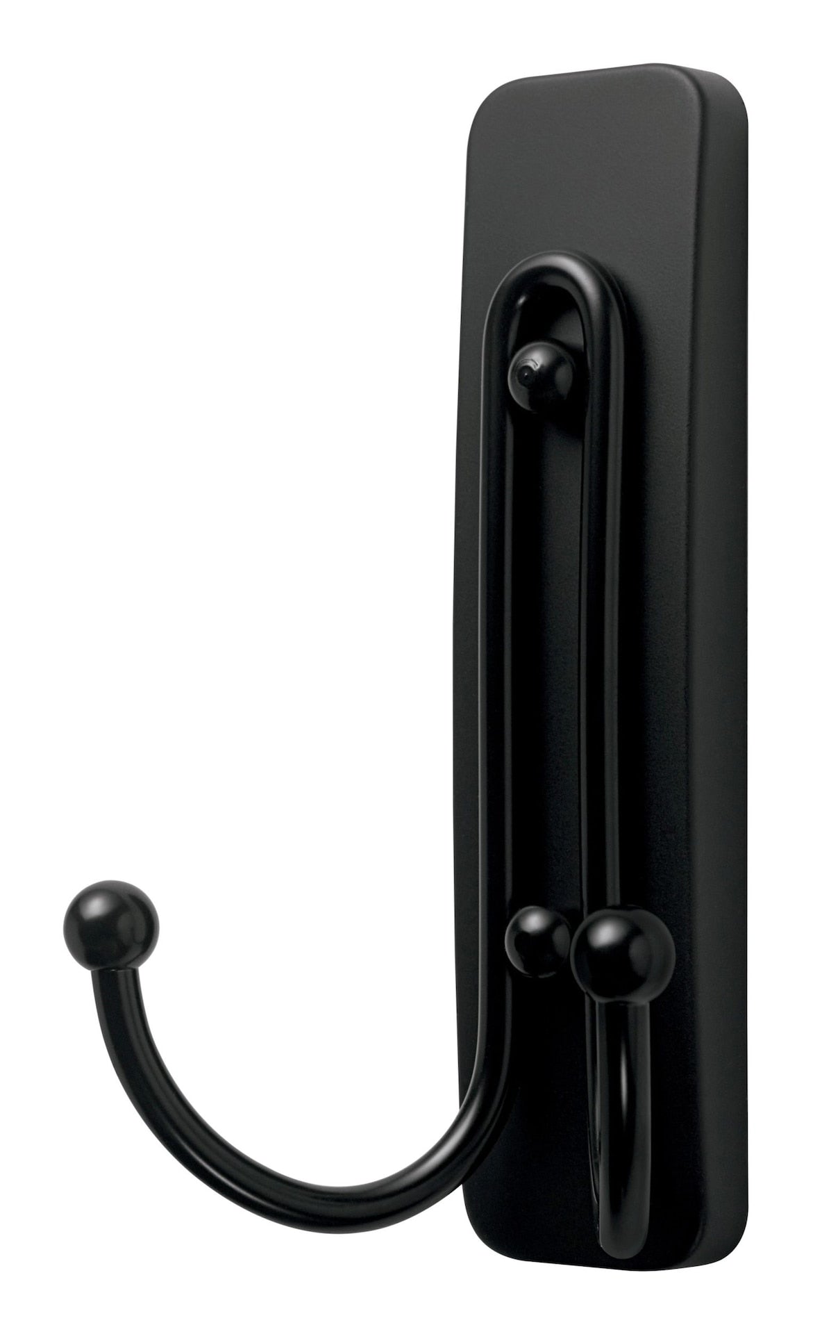 Command Large Double Hook with Adhesive Strips, Matte Black, 4-lbs, 1 Strip per Pack