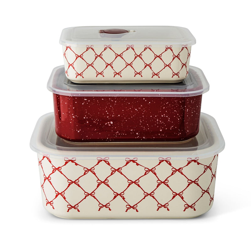 Red Stackable Rectangular Baking Dishes, 6-pc E567