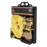 83048 27-ft Yellow Cargo Strap with Flat Hooks (3,333-lb)