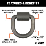 83760 3 x 3-in Weld-On Tie-Down D-Ring (8,833 lbs, Raw Steel)